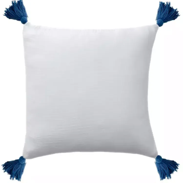 Pillows>Kirklands Home Gauze Organic Tassel Throw Pillow White