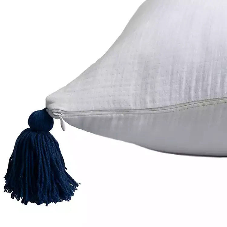 Pillows>Kirklands Home Gauze Organic Tassel Throw Pillow White