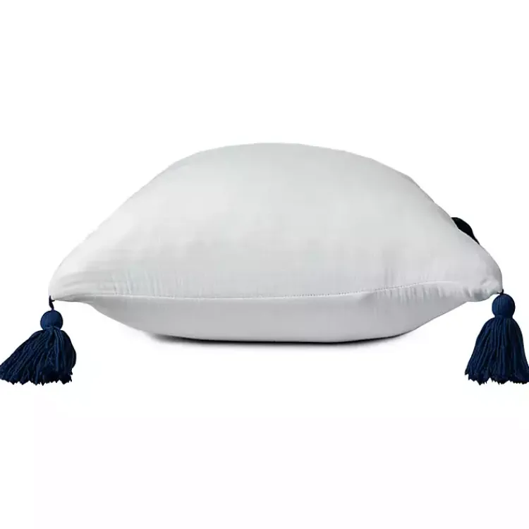 Pillows>Kirklands Home Gauze Organic Tassel Throw Pillow White