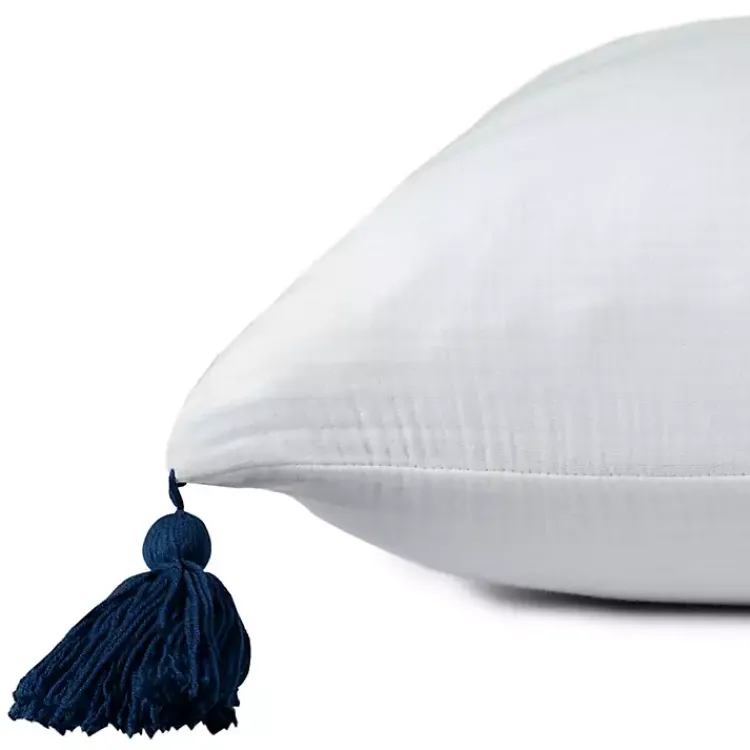 Pillows>Kirklands Home Gauze Organic Tassel Throw Pillow White