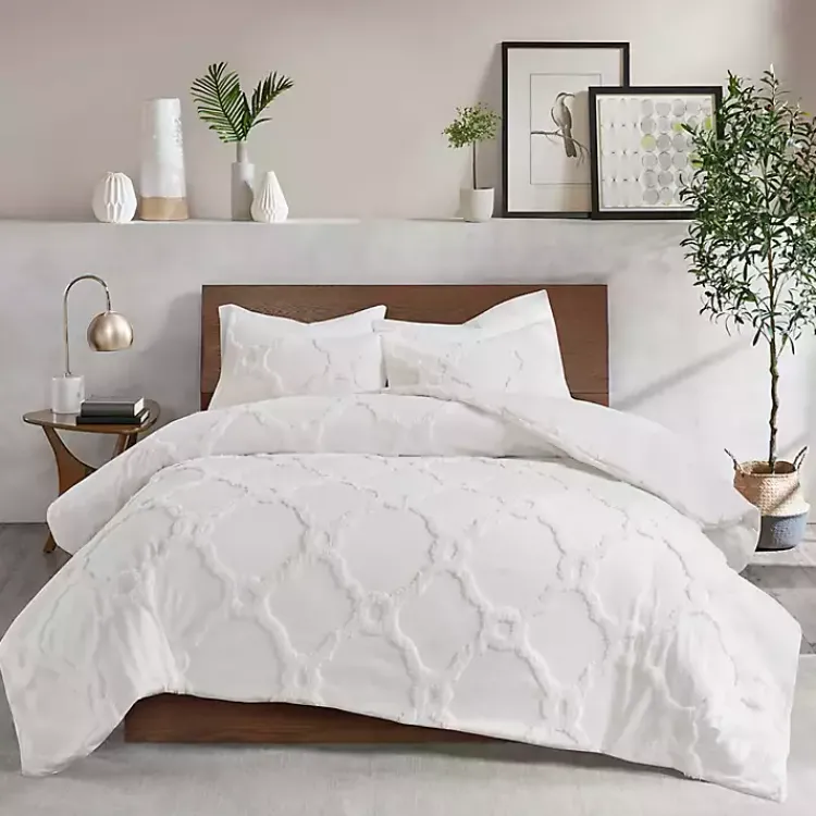 Kirklands Home Geometric California King 3-pc Comforter Set White Clearance