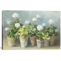 Kirklands Home White Geraniums Canvas Art Print, 40x26 in. Clearance
