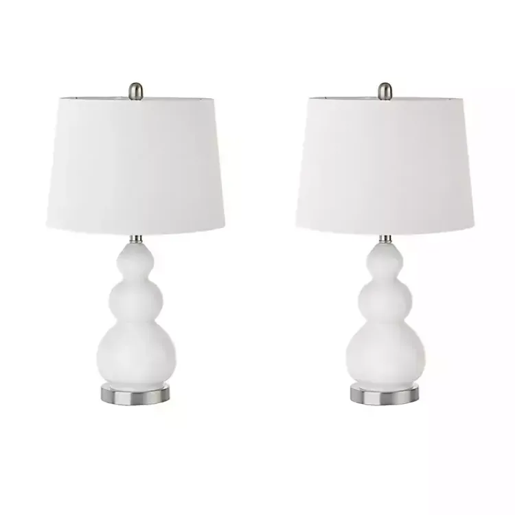 Kirklands Home Glass Covey Table Lamps, Set of 2 White