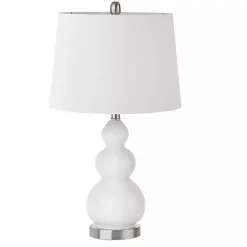 Kirklands Home Glass Covey Table Lamps, Set of 2 White