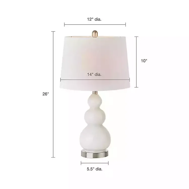 Kirklands Home Glass Covey Table Lamps, Set of 2 White