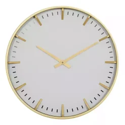 Kirklands Home Glass Frame Gold Accent Wall Clock White Online