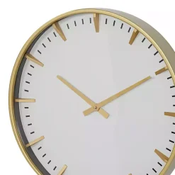 Kirklands Home Glass Frame Gold Accent Wall Clock White Online