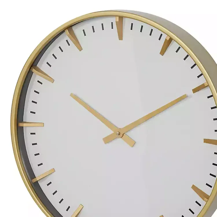 Kirklands Home Glass Frame Gold Accent Wall Clock White Online