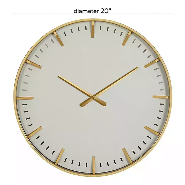 Kirklands Home Glass Frame Gold Accent Wall Clock White Online