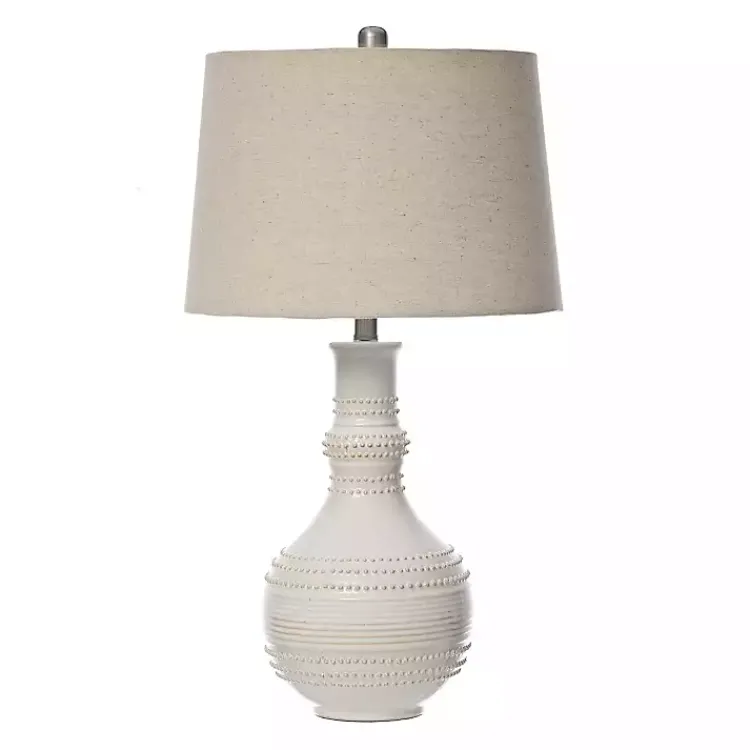 Kirklands Home White Glaze Serenia Ceramic Table Lamp Ivory New