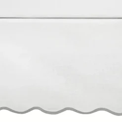 Kirklands Home White Gray Scalloped Coastal Queen Bed Skirt Discount