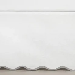 Kirklands Home White Gray Scalloped Coastal Queen Bed Skirt Discount