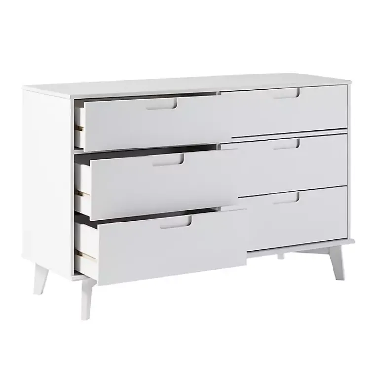 Kirklands Home Grooved Handle 6-Drawer Dresser White New