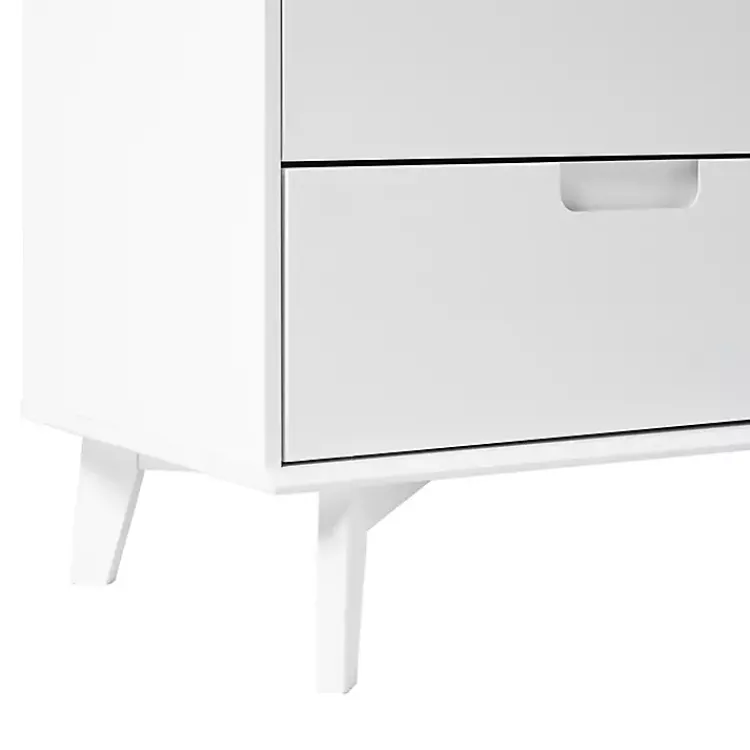 Kirklands Home Grooved Handle 6-Drawer Dresser White New