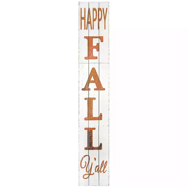 Fall>Kirklands Home White Happy Fall Ya'll Porch Board