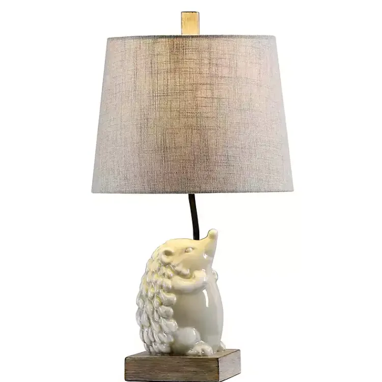 Kirklands Home White Hedgehog Accent Table Lamp Tan Outlet