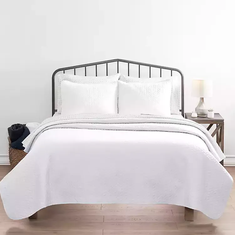 Kirklands Home Herringbone Quilted 3-pc. King Coverlet Set White