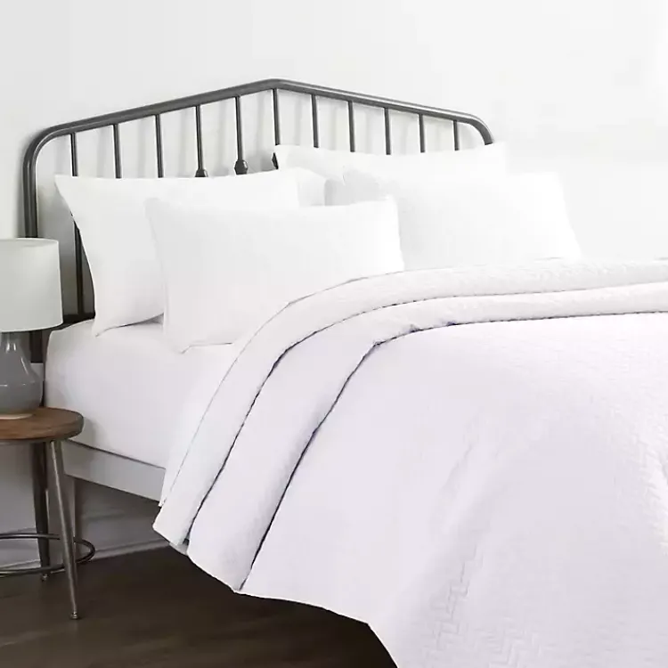 Kirklands Home Herringbone Quilted 3-pc. King Coverlet Set White