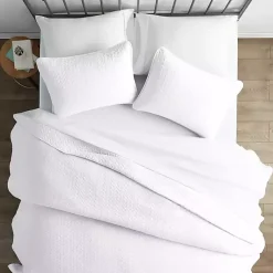 Kirklands Home Herringbone Quilted 3-pc. Queen Coverlet Set White Online