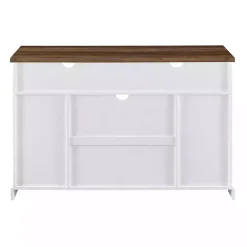 Kirklands Home Highboy Sliding Barn Door Media Cabinet White