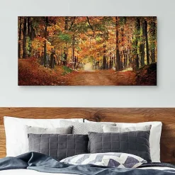 Kirklands Home White Horse In Autumn Canvas Art Print Orange Clearance