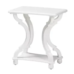 Kirklands Home Hourglass Wood Accent Table White