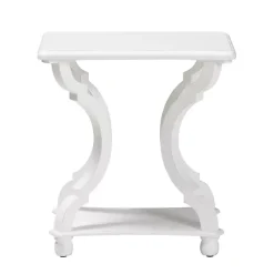 Kirklands Home Hourglass Wood Accent Table White