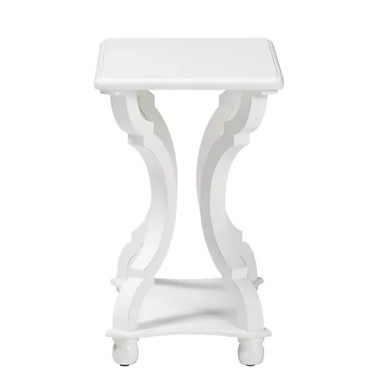Kirklands Home Hourglass Wood Accent Table White