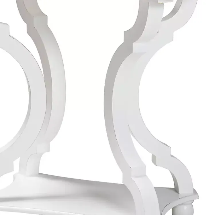 Kirklands Home Hourglass Wood Accent Table White