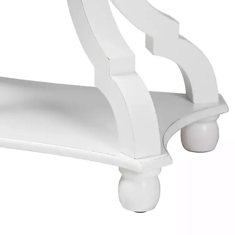 Kirklands Home Hourglass Wood Accent Table White
