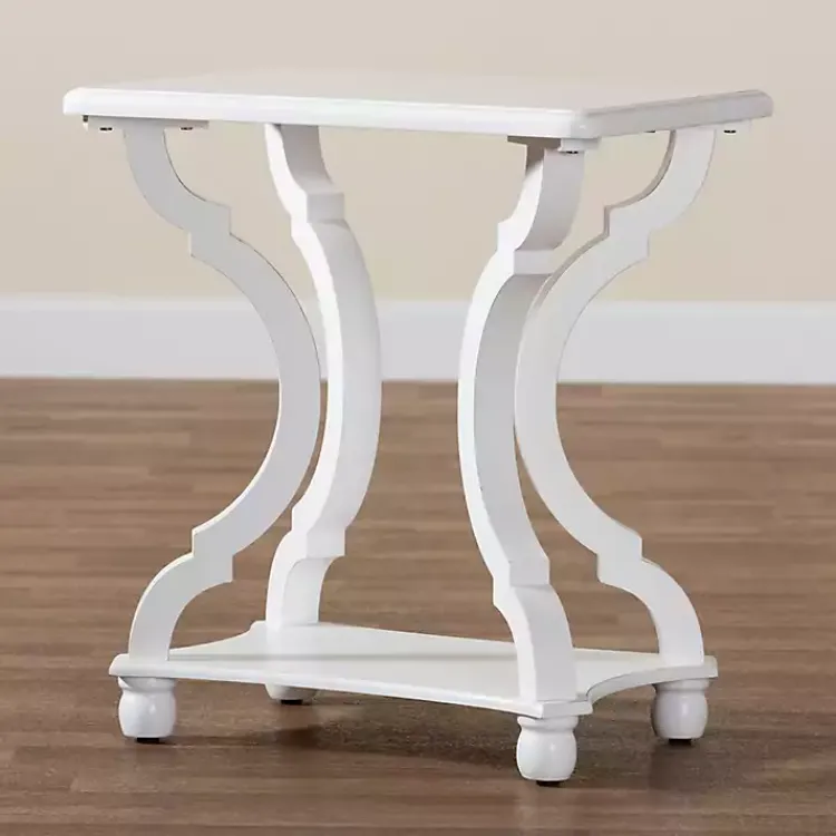 Kirklands Home Hourglass Wood Accent Table White
