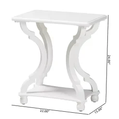Kirklands Home Hourglass Wood Accent Table White