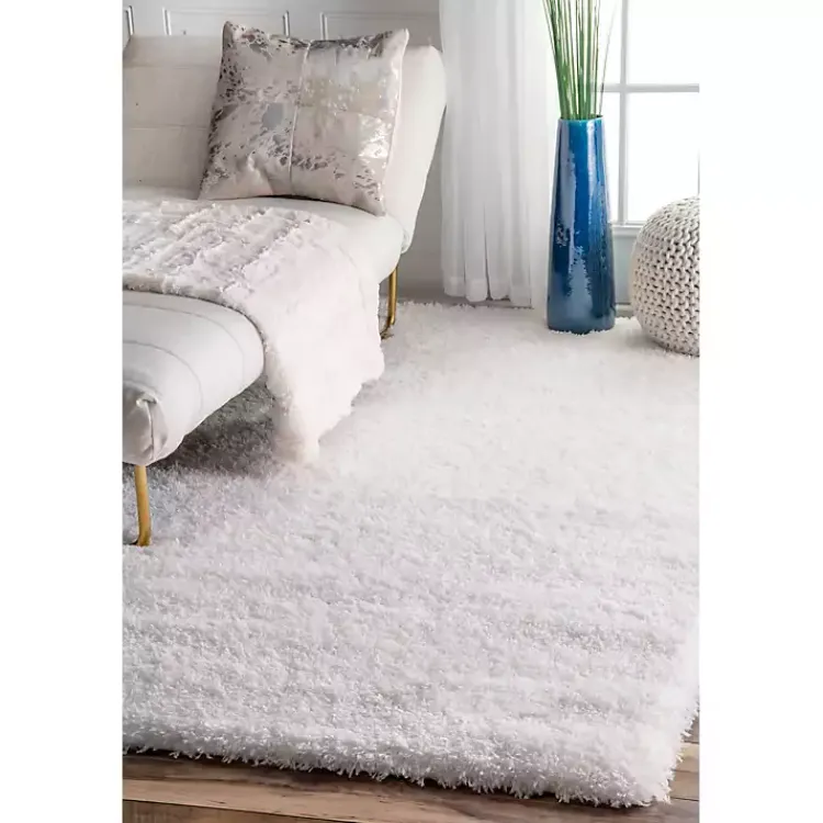 Kirklands Home Iliza Shag Area Rug, 5x8 White Discount