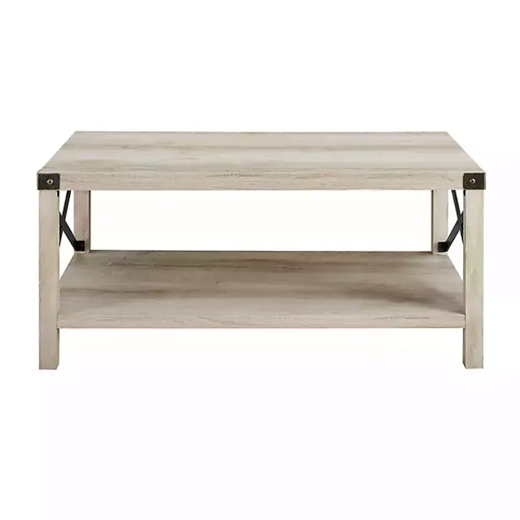 Kirklands Home Industrial X-Frame Coffee Table White Outlet