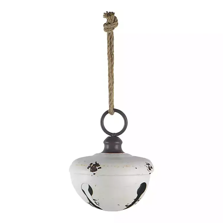 Christmas Ornaments>Kirklands Home Iron Bell Christmas Ornament White