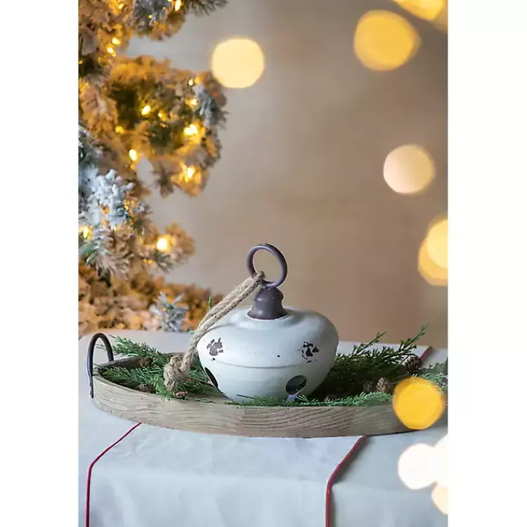 Christmas Ornaments>Kirklands Home Iron Bell Christmas Ornament White