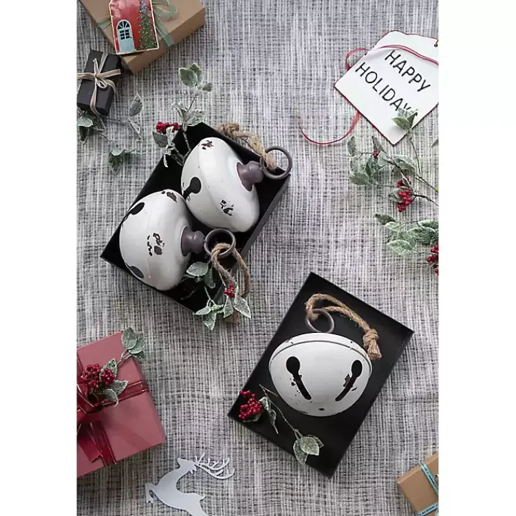 Christmas Ornaments>Kirklands Home Iron Bell Christmas Ornament White