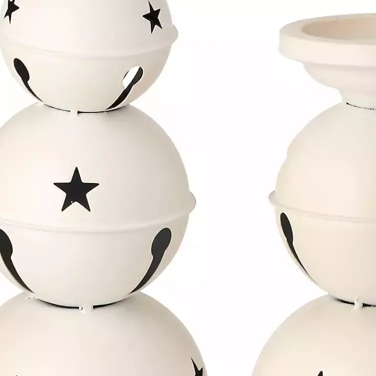 Christmas Decorations>Kirklands Home Jingle Bells Candle Holders, Set of 2 White
