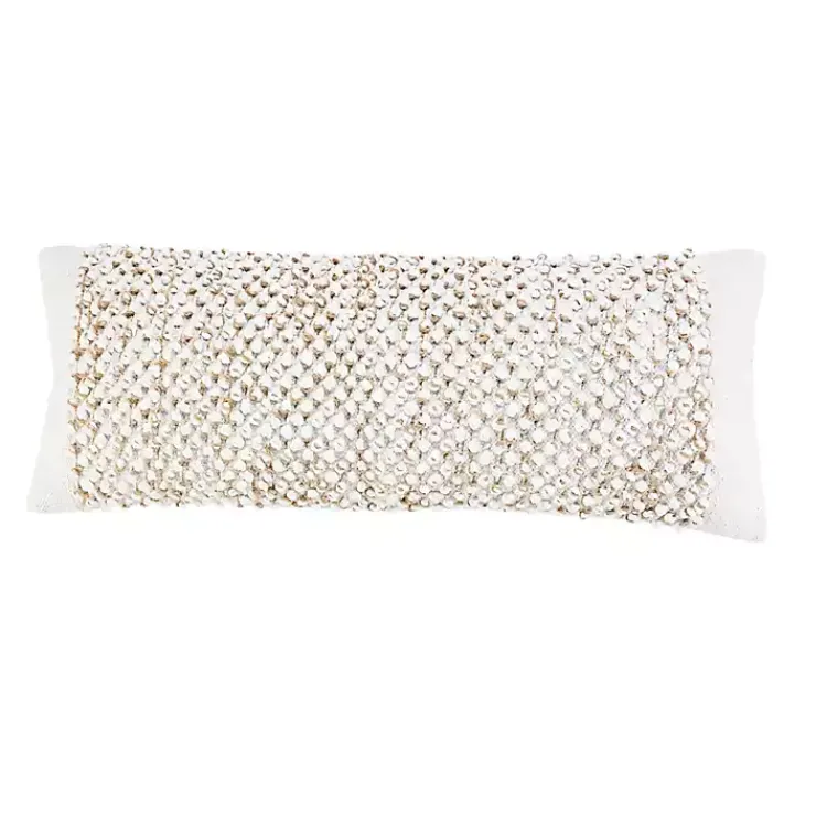 Pillows>Kirklands Home Jute Hand Knotted Lumbar Pillow White