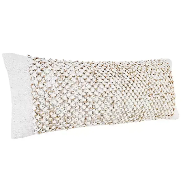 Pillows>Kirklands Home Jute Hand Knotted Lumbar Pillow White