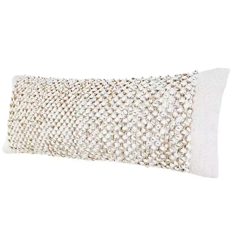 Pillows>Kirklands Home Jute Hand Knotted Lumbar Pillow White