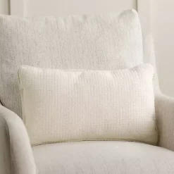 Pillows>Kirklands Home White Knit Believe Lumbar Pillow