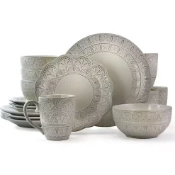 Kirklands Home Lace Embossed 16-pc. Dinnerware Set White Hot