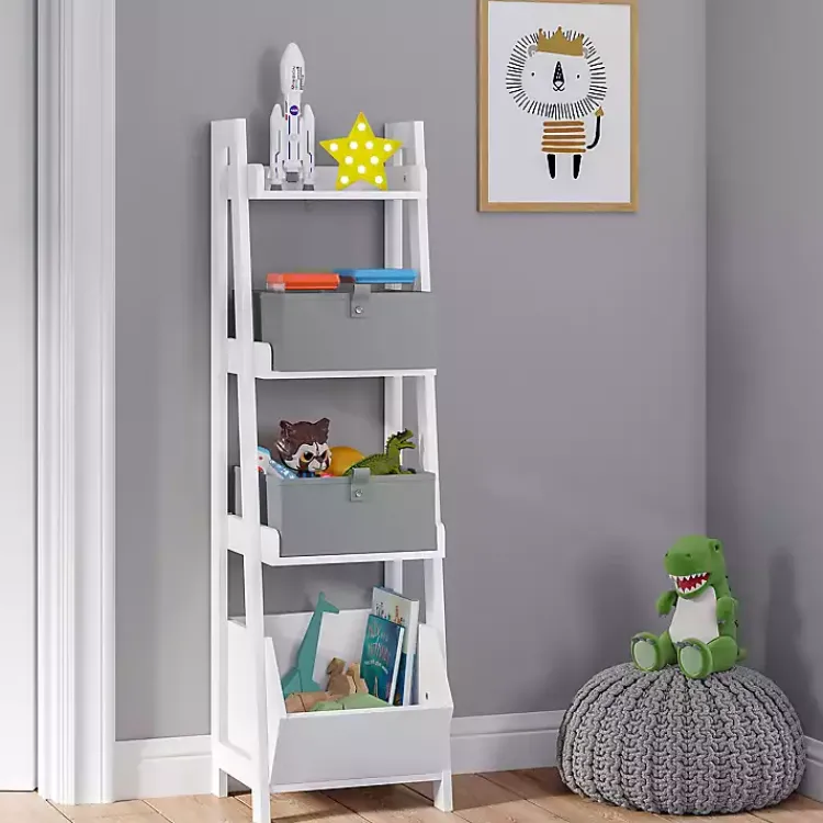 Kirklands Home Ladder Shelf with Cubby, 13 in. White Hot