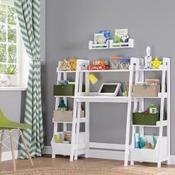 Kirklands Home Ladder Shelf with Cubby, 13 in. White Hot
