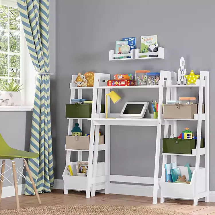 Kirklands Home Ladder Shelf with Cubby, 13 in. White Hot