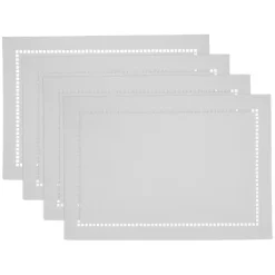 Kirklands Home Laser-Cut Hemstitch Placemats, Set of 4 White New