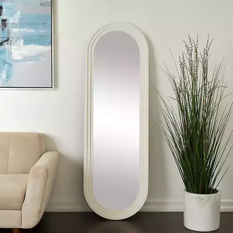 Kirklands Home White Layered Frame Oblong Wall Mirror Discount