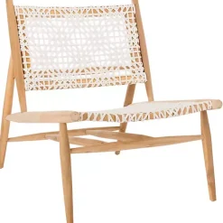 Kirklands Home Leather Woven Accent Chair White Best
