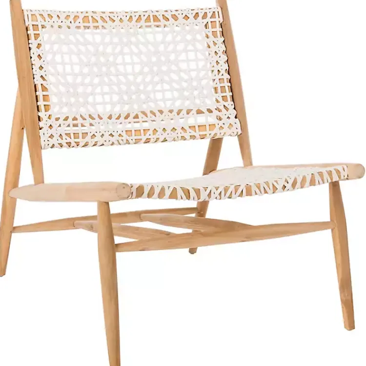 Kirklands Home Leather Woven Accent Chair White Best